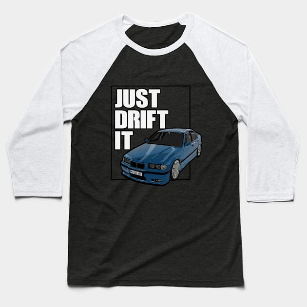 BMW e36 sedan Drift Baseball T-Shirt by JDMzone